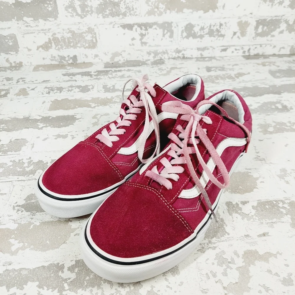 Vans Off the Wall Low Old Skool Rumba Red Suede Skateboard Sneakers C395 - Picture 2 of 11